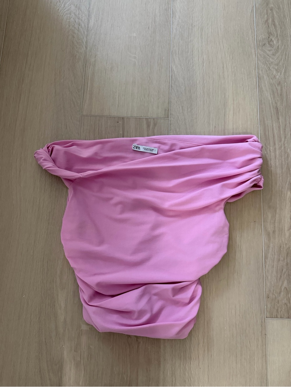 ZARA PINK OFF THE SHOULDER TOP